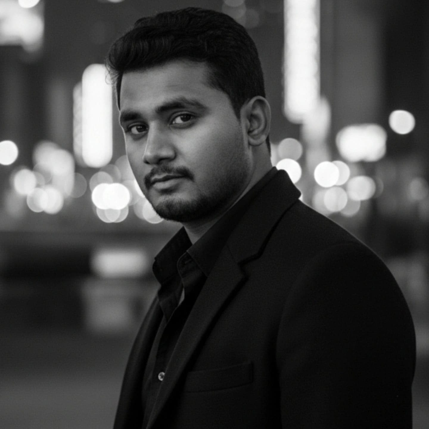 Monochrome portrait illustration